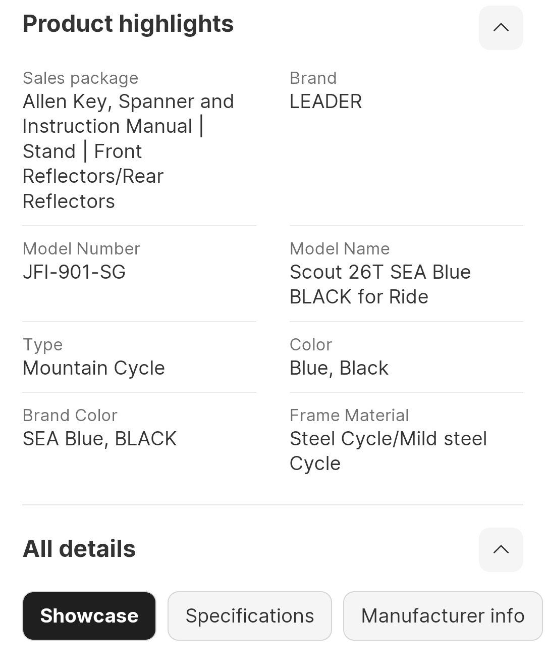 Product details and specifications