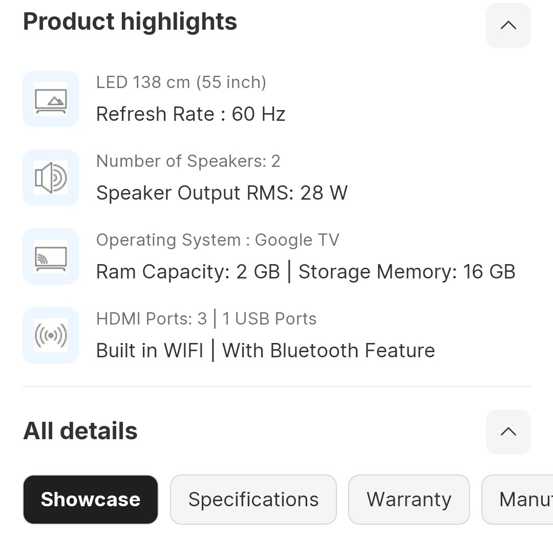 Product details and specifications